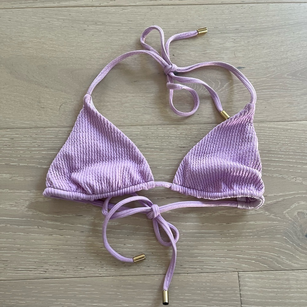 Monday Swimwear lilac crinkle Palma top size P (small)